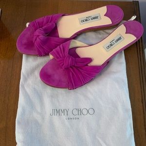 Jimmy Choo Suede Fuchsia Slip-on Shoes Size 42